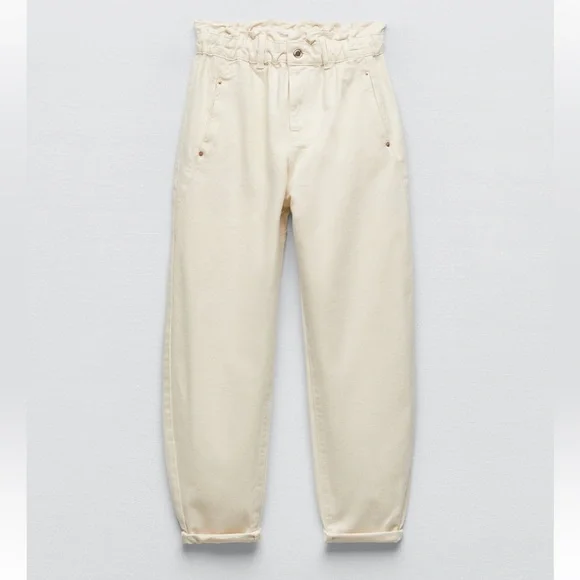 Zara Jeans Nwt Zara Baggy Paperbag Jeans Z975 Poshmark